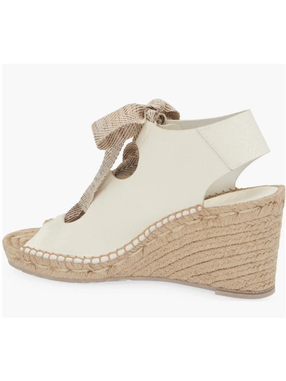 NWT Women's Pedro Garcia Otelia Wedge Sandal in White and Beige Crème Cervo 38.5